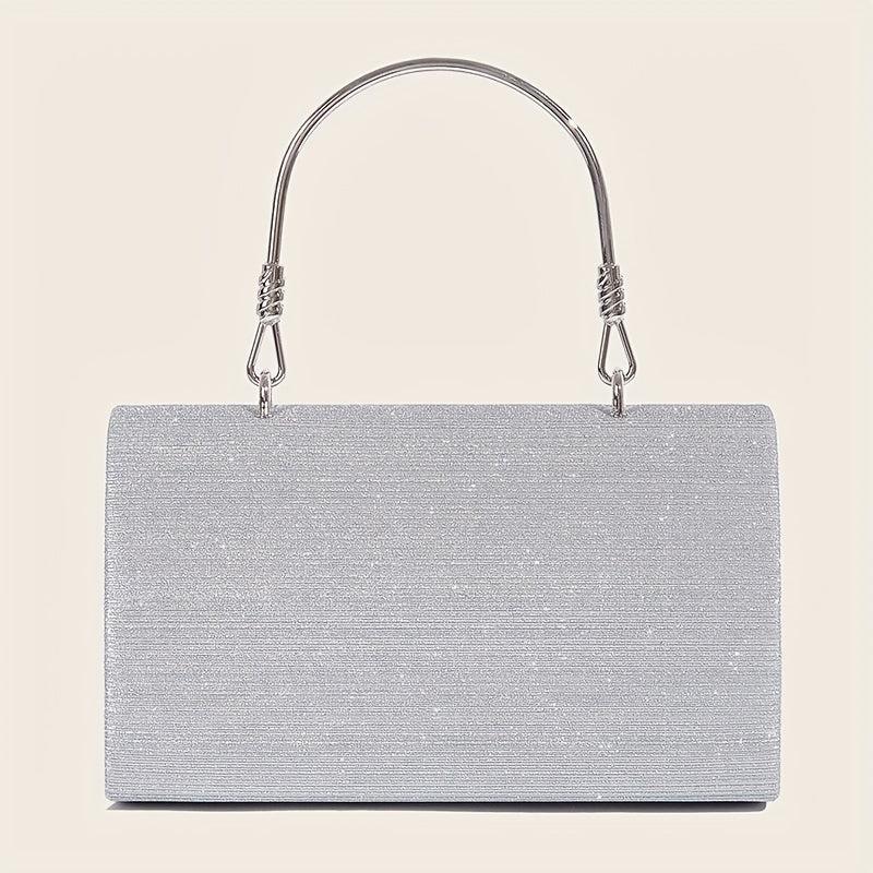 Glitter Evening Handbags Top Ring Clutch Purse Small Square Handbags