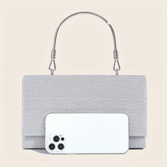 Glitter Evening Handbags Top Ring Clutch Purse Small Square Handbags