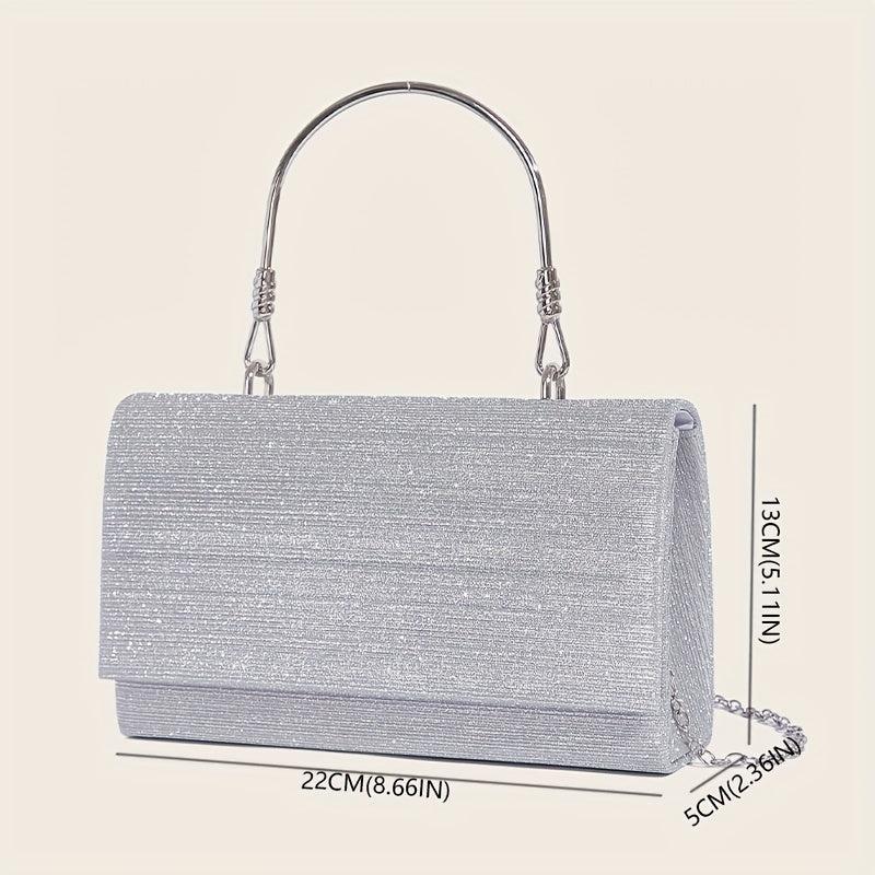 Glitter Evening Handbags Top Ring Clutch Purse Small Square Handbags