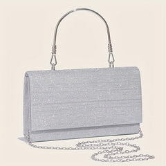 Glitter Evening Handbags Top Ring Clutch Purse Small Square Handbags