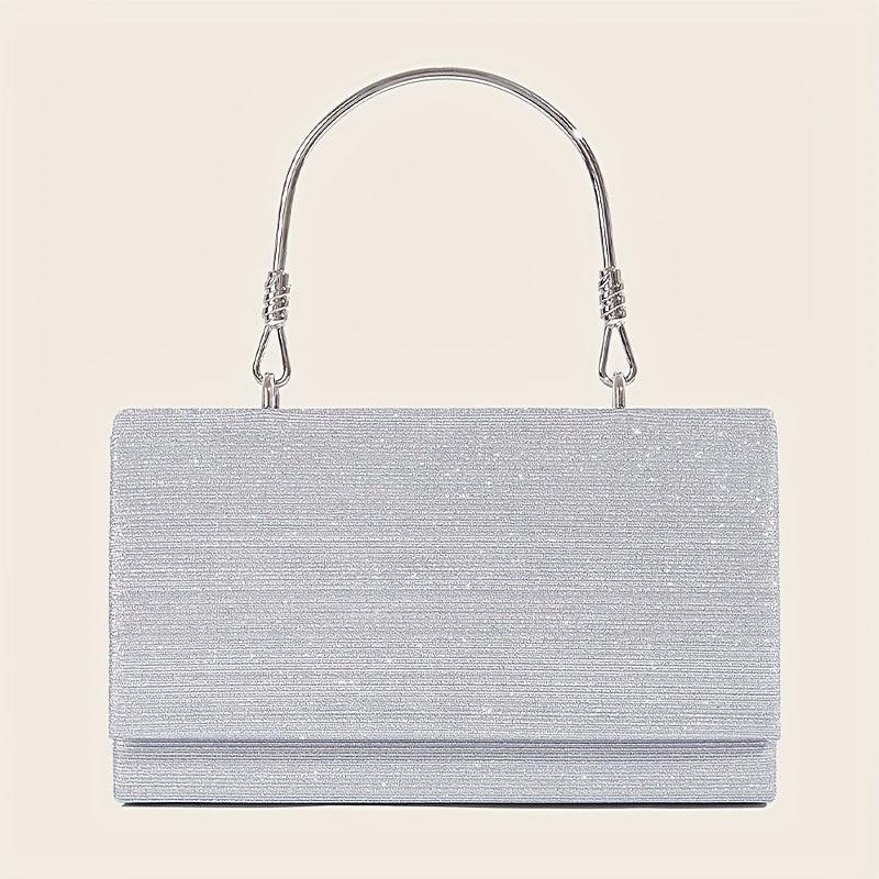 Glitter Evening Handbags Top Ring Clutch Purse Small Square Handbags