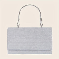 Glitter Evening Handbags Top Ring Clutch Purse Small Square Handbags