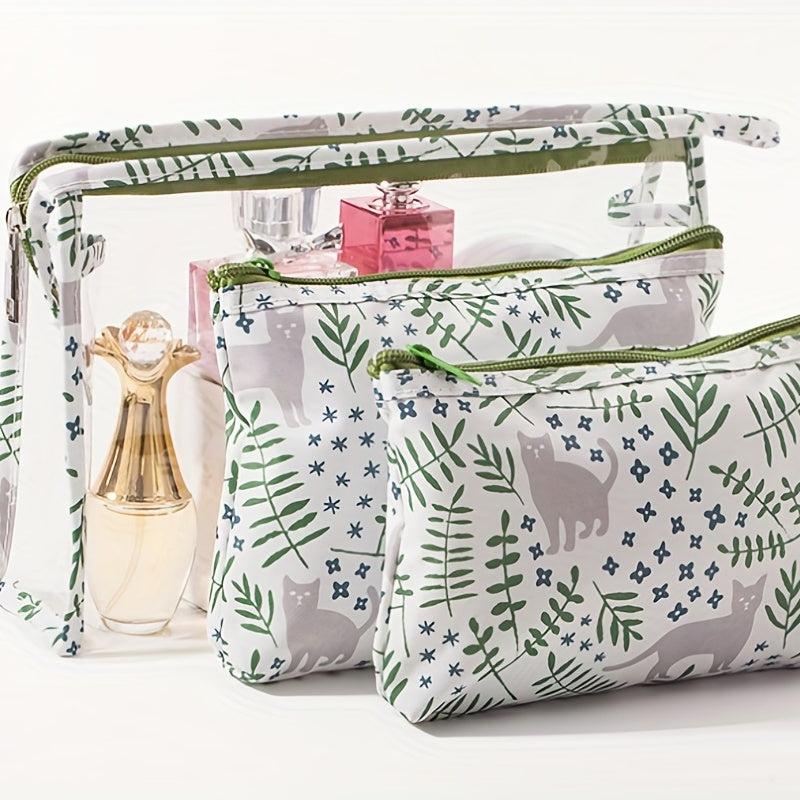3pcs Cartoon Waterproof Travel Toiletry Bag Set