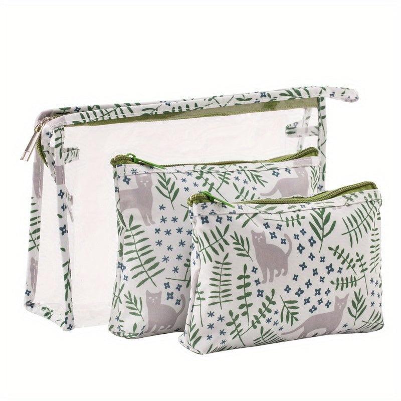 3pcs Cartoon Waterproof Travel Toiletry Bag Set