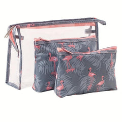 3pcs Cartoon Waterproof Travel Toiletry Bag Set