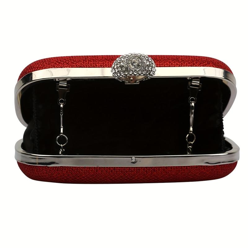 Glitter Ring Evening Bag Rhinestone Clutch Wedding Prom