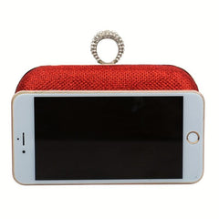 Glitter Ring Evening Bag Rhinestone Clutch Wedding Prom