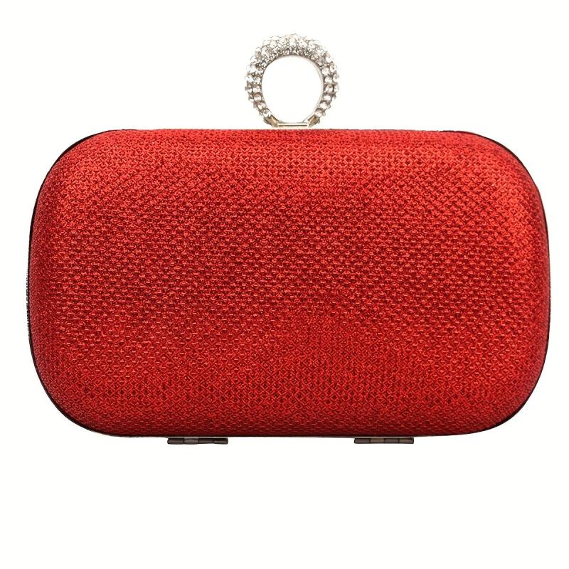 Glitter Ring Evening Bag Rhinestone Clutch Wedding Prom