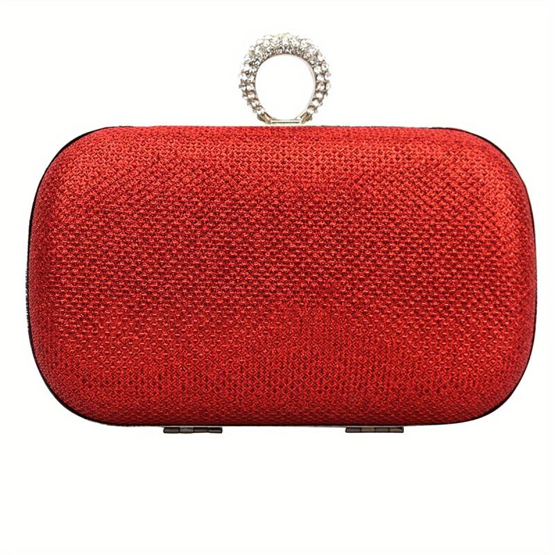 Glitter Ring Evening Bag Rhinestone Clutch Wedding Prom