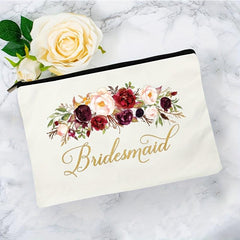 Bridesmaid Pattern Cosmetic Bag Portable Toiletry Bag