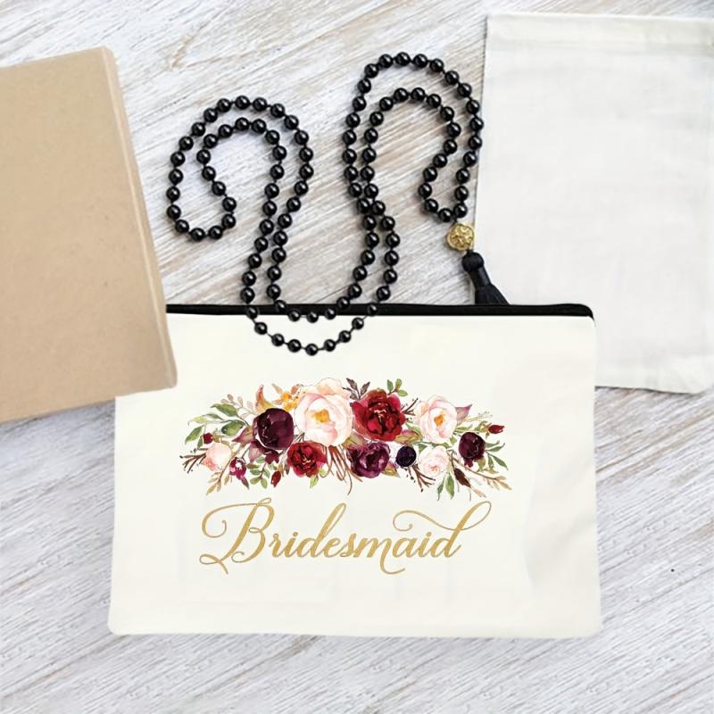 Bridesmaid Pattern Cosmetic Bag Portable Toiletry Bag