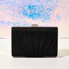 Glitter Square Prom Clutch Bag Chain Evening Bag for Wedding Party 7x4x2 Inch