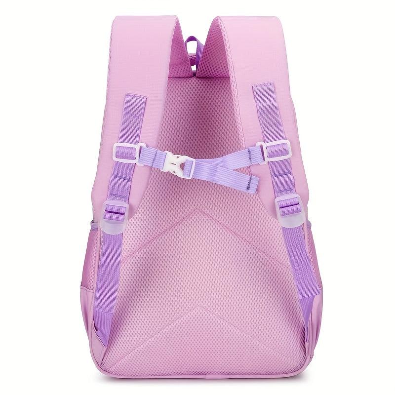Layer Backpack With Rabbit Pendant Cartoon Kitten Unicorn Princess Printed