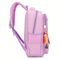 Layer Backpack With Rabbit Pendant Cartoon Kitten Unicorn Princess Printed