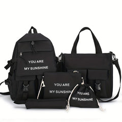 5pcs Backpack Crossbody Bag Handbag Drawstring Bag And Pen Bag Set