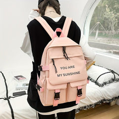5pcs Backpack Crossbody Bag Handbag Drawstring Bag And Pen Bag Set
