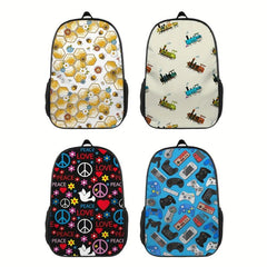 Retro Steam Trains Backpack for Teens Boys Girls Lightweight Student Bookbags