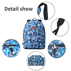 Camouflage Backpack Large Capacity Students Schoolbag Outdoor Travel Bag
