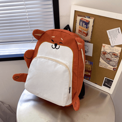 Cartoon Orange Fox Backpack Corduroy Large Capacity School Bag