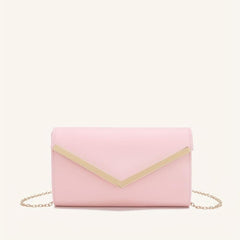 Flap Chain Strap Shoulder Bag V Metal Decor Crossbody Bag