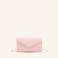 Flap Chain Strap Shoulder Bag V Metal Decor Crossbody Bag