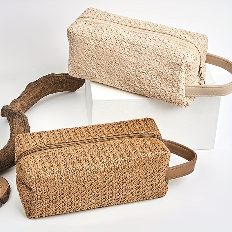 Grass Material Large Capacity Cosmetic Storage Bag