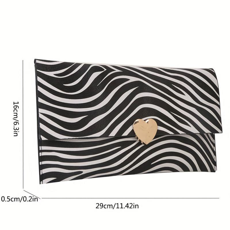 Cow Pattern Clutch Textured PU Leather Evening Cell Phone Bag