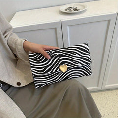 Cow Pattern Clutch Textured PU Leather Evening Cell Phone Bag