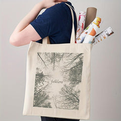 Plant Graphic Canvas Shopping Bag Letter Print Tote Bag