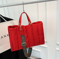 Quilted Shoulder Bag Casual Large Capacity Handbag Work & Shopping Tote
