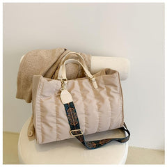 Quilted Shoulder Bag Casual Large Capacity Handbag Work & Shopping Tote