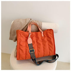 Quilted Shoulder Bag Casual Large Capacity Handbag Work & Shopping Tote