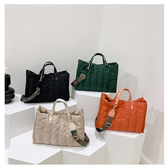 Quilted Shoulder Bag Casual Large Capacity Handbag Work & Shopping Tote