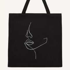 Abstract Figure Graphic Shoulder Bag Canvas Shopper Bag Reusable