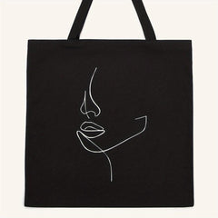 Abstract Figure Graphic Shoulder Bag Canvas Shopper Bag Reusable