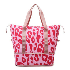 Leopard Pattern Duffle Bag Large Capacity Portable Travel Storage Bag