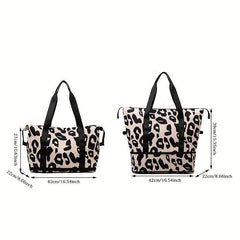 Leopard Pattern Duffle Bag Large Capacity Portable Travel Storage Bag
