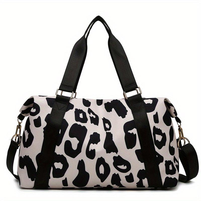 Leopard Pattern Duffle Bag Large Capacity Portable Travel Storage Bag