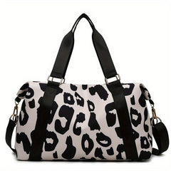 Leopard Pattern Duffle Bag Large Capacity Portable Travel Storage Bag