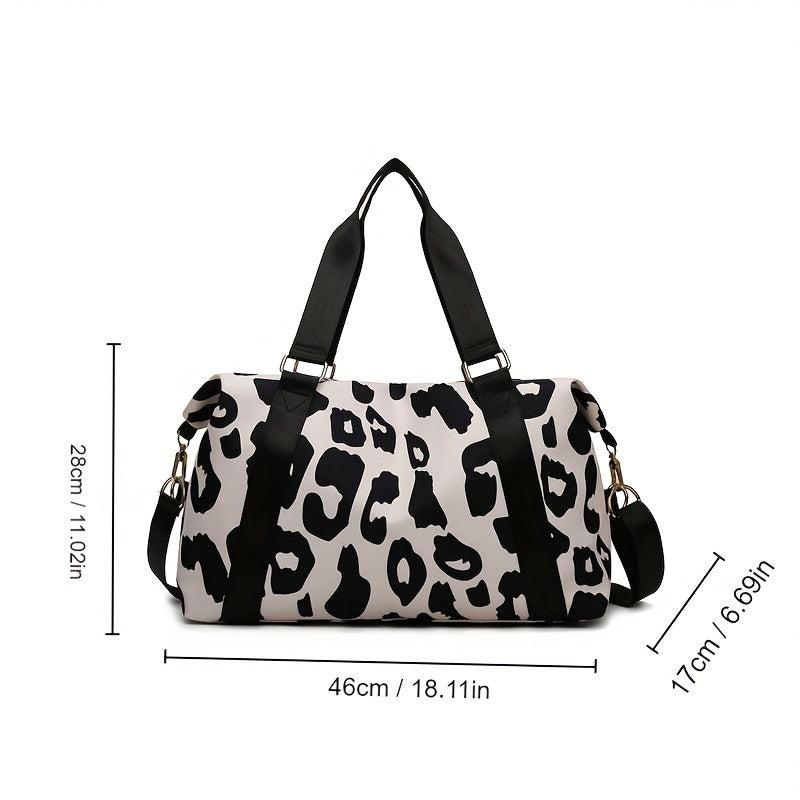 Leopard Pattern Duffle Bag Large Capacity Portable Travel Storage Bag