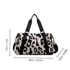 Leopard Pattern Duffle Bag Large Capacity Portable Travel Storage Bag