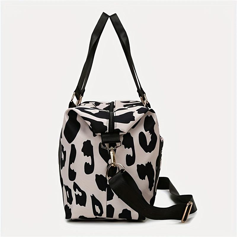 Leopard Pattern Duffle Bag Large Capacity Portable Travel Storage Bag