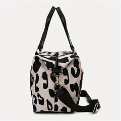 Leopard Pattern Duffle Bag Large Capacity Portable Travel Storage Bag