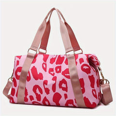 Leopard Pattern Duffle Bag Large Capacity Portable Travel Storage Bag