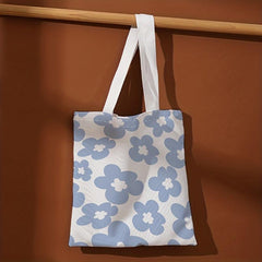 Flower Print Shoulder Bag Lightweight Storage Bag With Fixed Straps