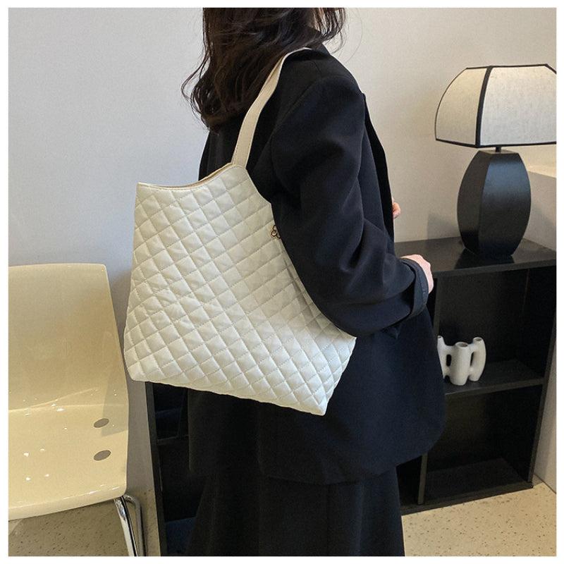 Quilted Tote Bag Large Capacity Daily Shoulder Bag Women's Underarm Bag