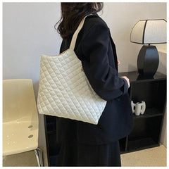 Quilted Tote Bag Large Capacity Daily Shoulder Bag Women's Underarm Bag