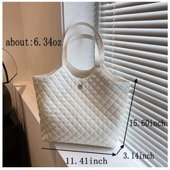 Quilted Tote Bag Large Capacity Daily Shoulder Bag Women's Underarm Bag