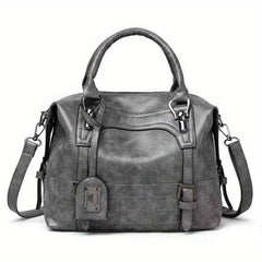 Vintage Boston Bag For Women Large Capacity Satchel Purse