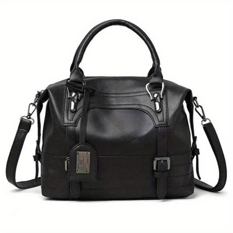 Vintage Boston Bag For Women Large Capacity Satchel Purse